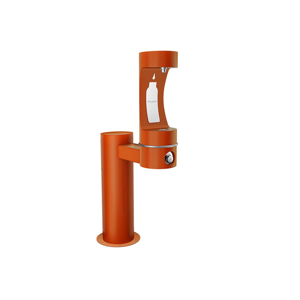 Elkay Outdoor ezH2O Bottle Filling Station - Single Pedestal, Non-Filtered, Non-Refrigerated, Freeze Resistant - Terracotta