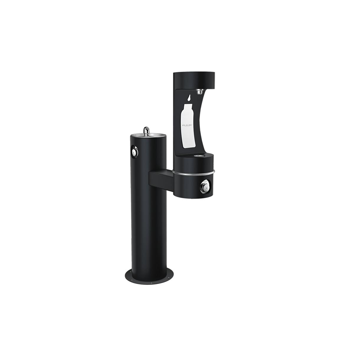 Elkay Outdoor ezH2O Lower Bottle Filling Station Bi-Level Pedestal, Non-Filtered Non-Refrigerated Freeze Resistant Black