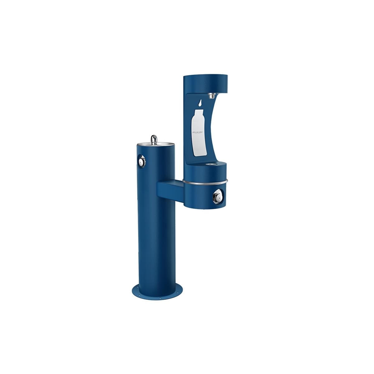 Elkay Outdoor ezH2O Lower Bottle Filling Station Bi-Level Pedestal, Non-Filtered, Non-Refrigerated, Freeze Resistant, Blue