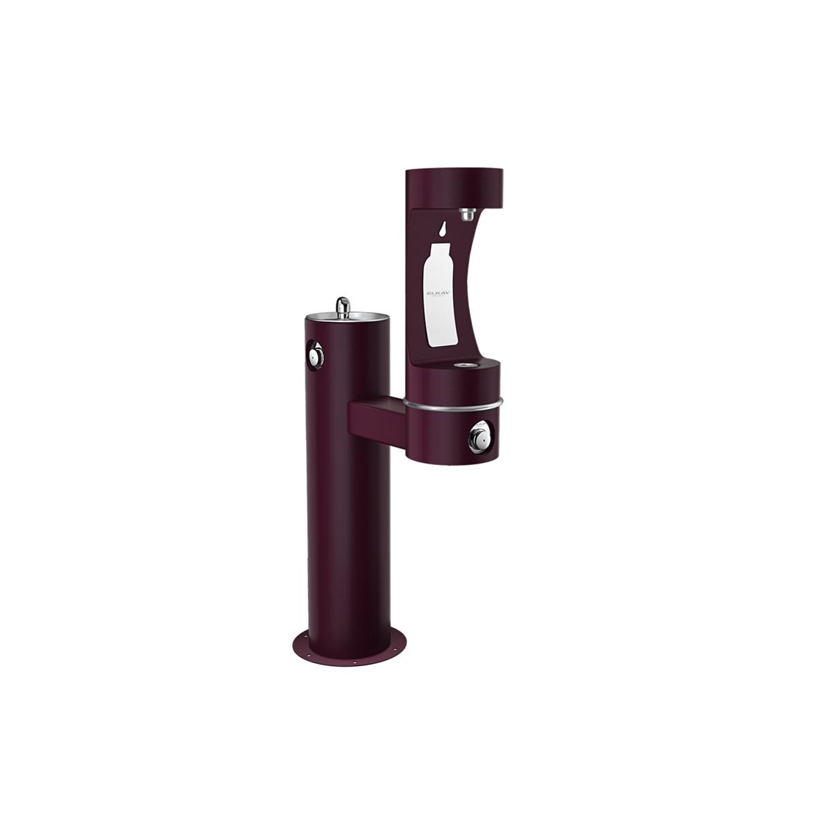 Elkay Outdoor ezH2O Lower Bottle Filling Station - Bi-Level Pedestal, Non-Filtered, Non-Refrigerated, Freeze Resistant, Purple