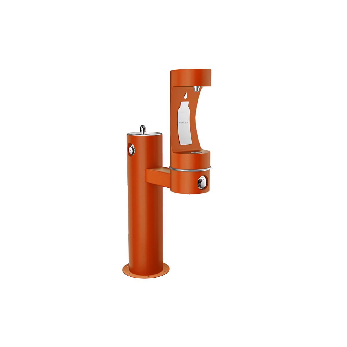 Elkay Outdoor ezH2O Lower Bottle Filling Station - Bi-Level Pedestal, Non-Filtered, Non-Refrigerated, Freeze Resistant - Terracotta