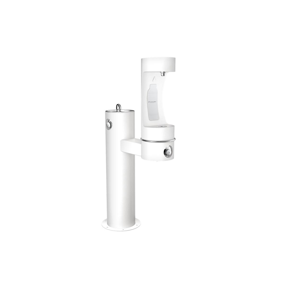 Elkay Outdoor ezH2O Lower Bottle Filling Station Bi-Level Pedestal, Non-Filtered Non-Refrigerated Freeze Resistant White
