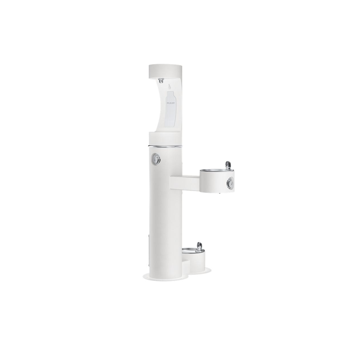Elkay ezH2O Upper Bottle Filling Station with Pet Station - Bi-Level, Non-Filtered, Freeze-Resistant, White