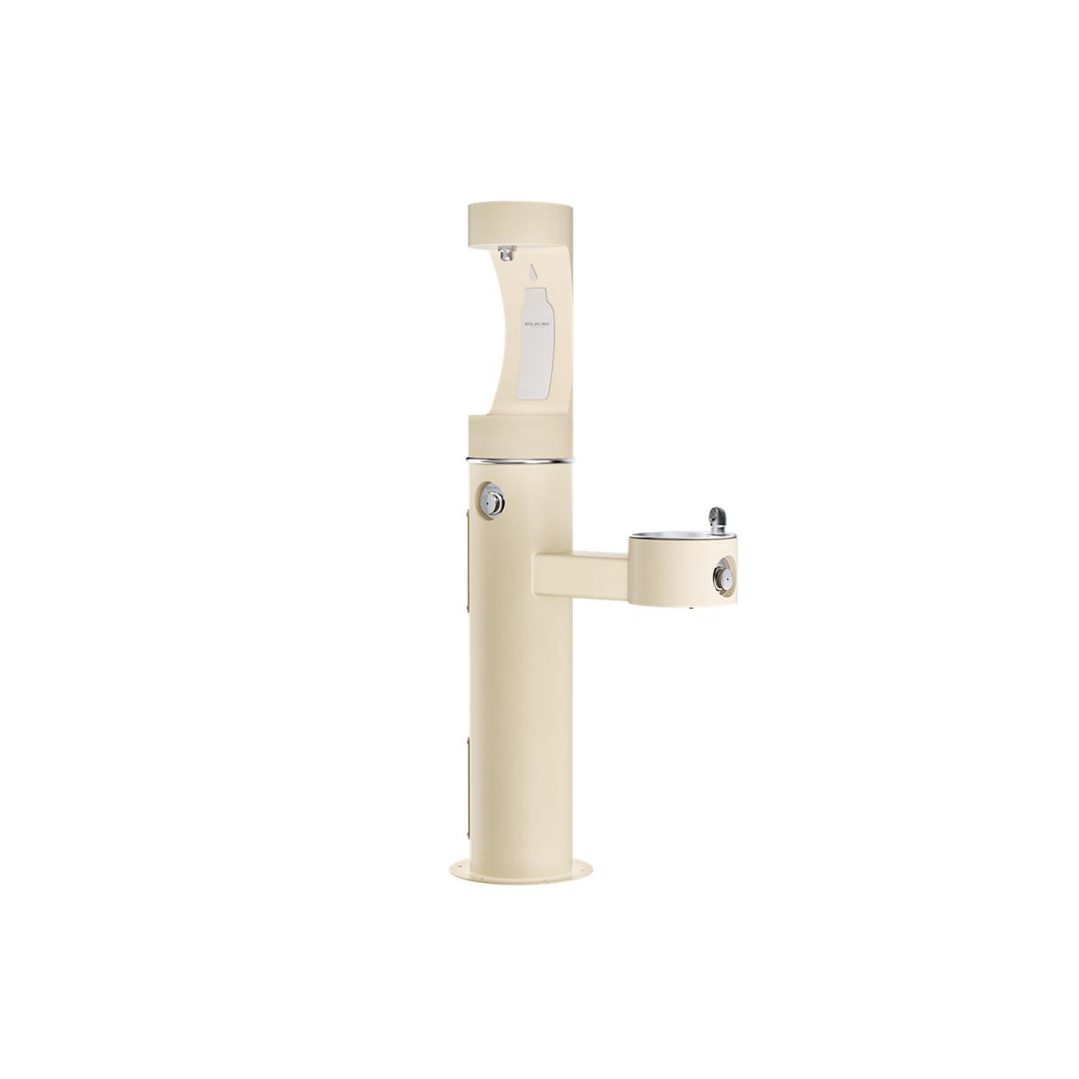 Elkay Outdoor ezH2O Bi-Level Upper Bottle Filling Station, Non-Filtered, Non-Refrigerated, Freeze Resistant, Beige