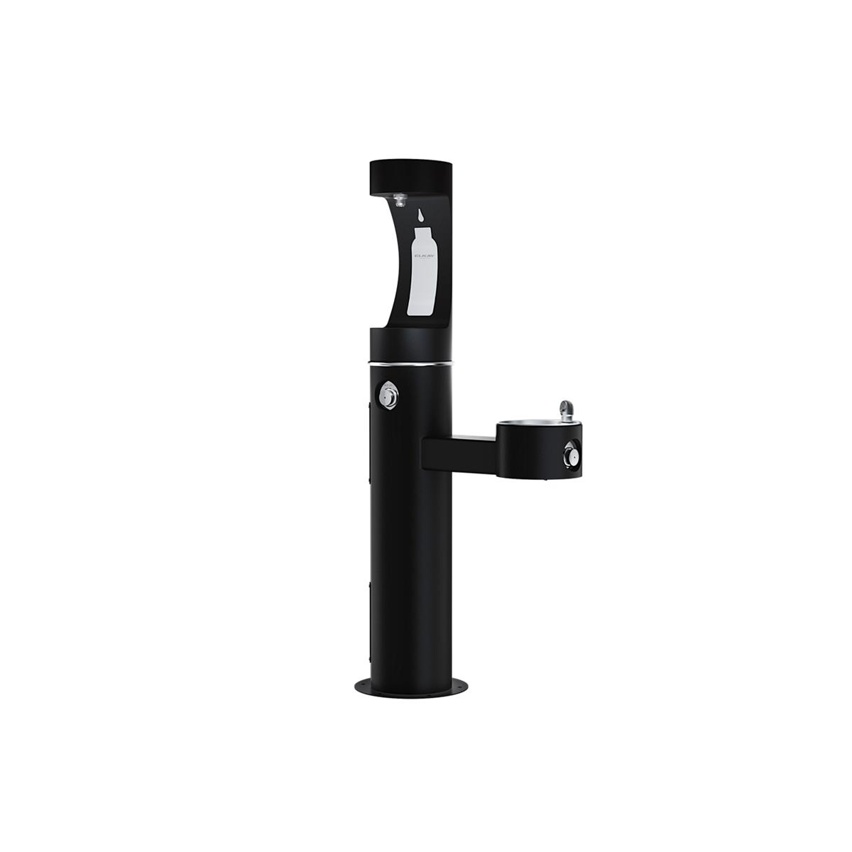 Elkay Outdoor ezH2O Upper Bottle Filling Station, Bi-Level, Non-Filtered, Non-Refrigerated, Freeze Resistant, Black