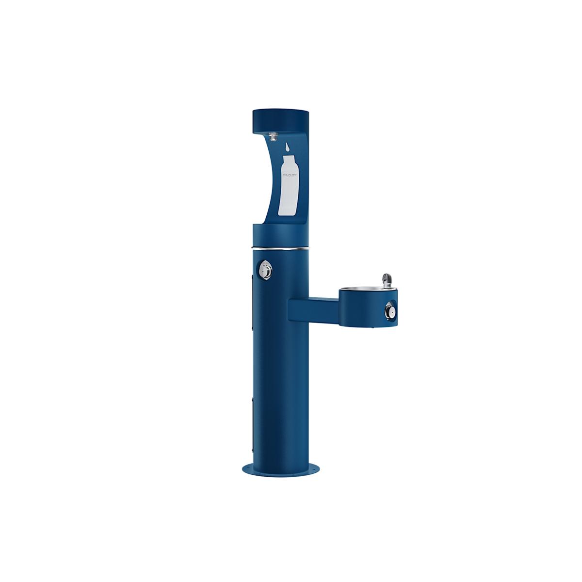 Elkay Outdoor ezH2O Bi-Level Upper Bottle Filling Station, Non-Filtered, Non-Refrigerated, Freeze Resistant, Blue