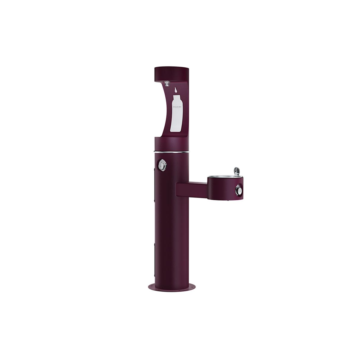 Elkay Outdoor ezH2O Upper Bottle Filling Station Bi-Level Pedestal, Non-Filtered Non-Refrigerated, Freeze Resistant, Purple