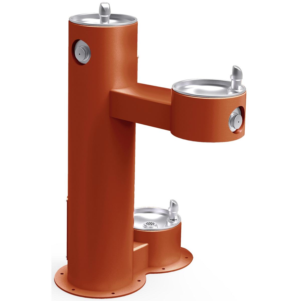 Elkay Outdoor Fountain Bi-Level Pedestal with Pet Station, Non-Filtered, Non-Refrigerated, Freeze Resistant, Terracotta