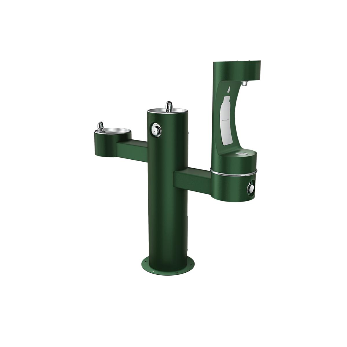 Elkay Outdoor ezH2O Lower Bottle Filling Station Tri-Level Pedestal, Non-Filtered Non-Refrigerated FR Evergreen