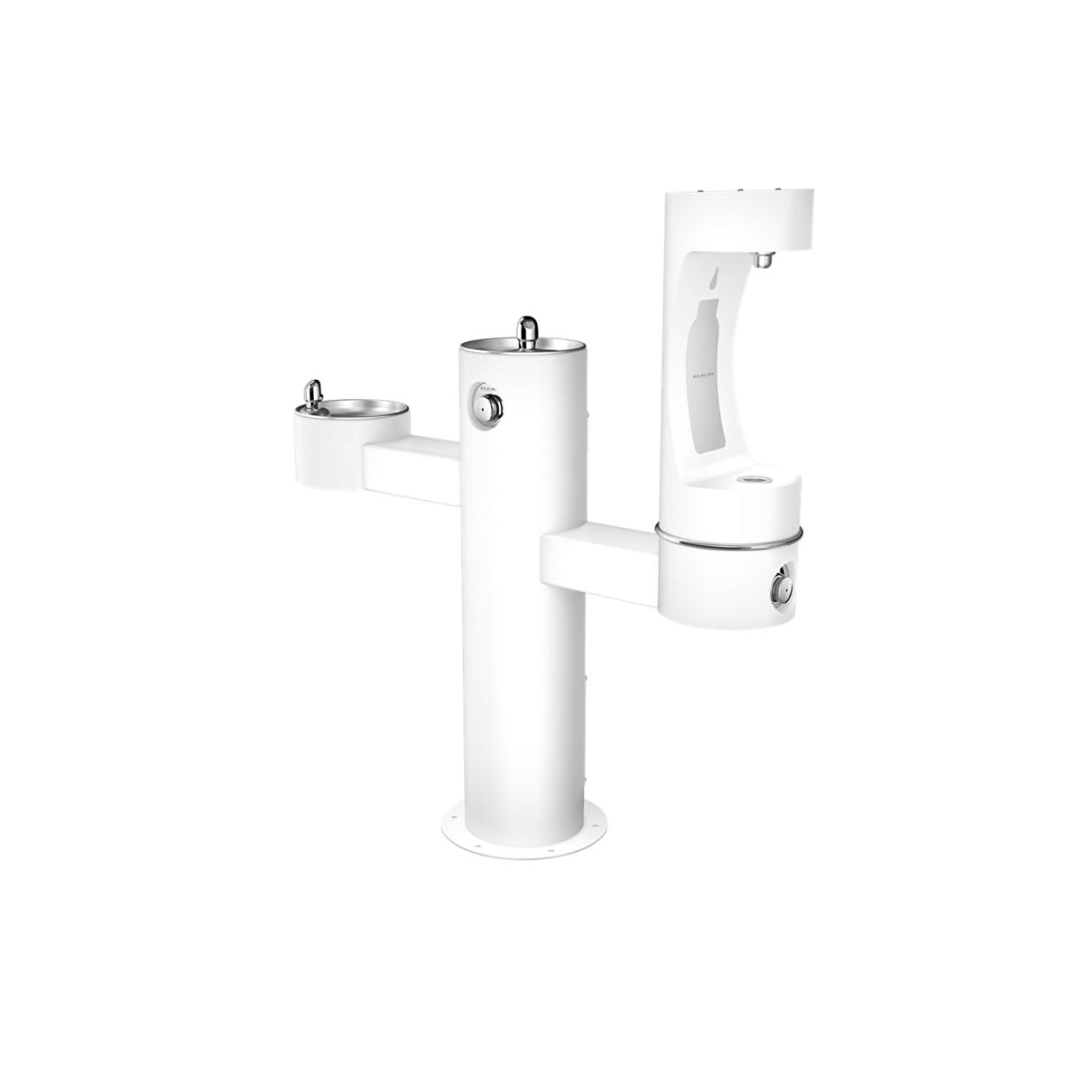 Elkay Outdoor ezH2O Lower Bottle Filling Station Tri-Level Pedestal, Non-Filtered Non-Refrigerated FR White