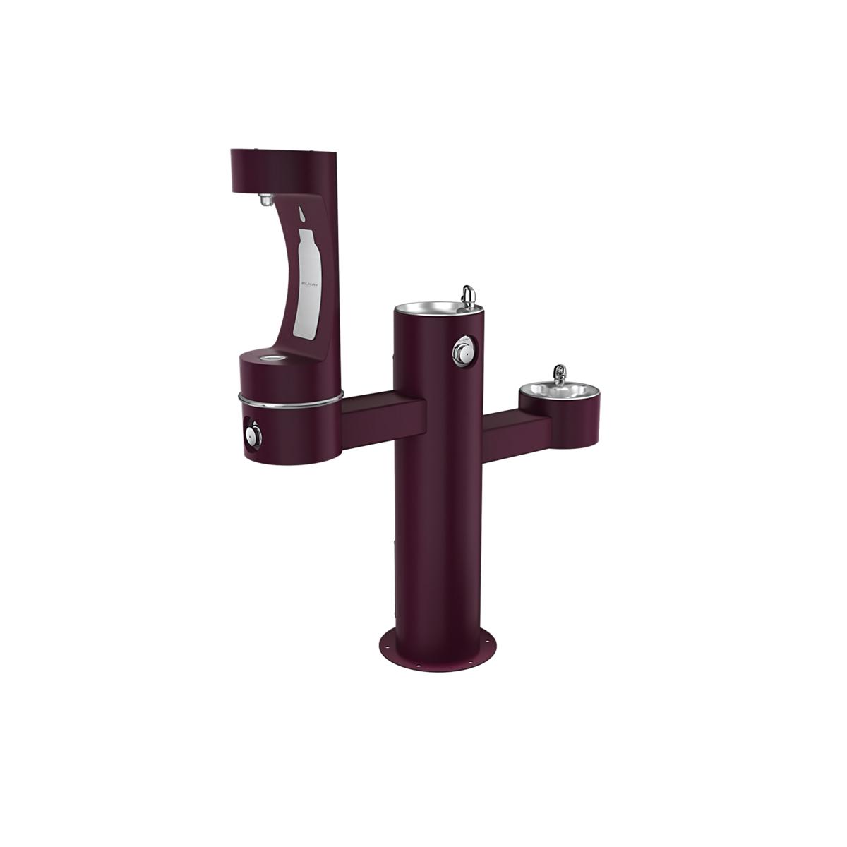 Elkay Outdoor ezH2O Tri-Level Bottle Filling Station - Non-Filtered, Non-Refrigerated, Purple
