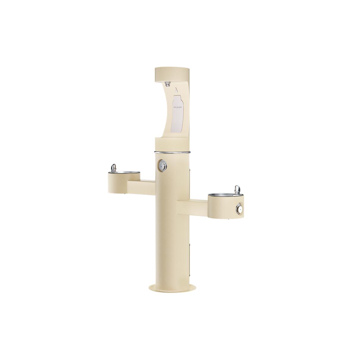 Elkay Outdoor ezH2O Tri-Level Upper Bottle Filling Station, Non-Filtered and Non-Refrigerated, Beige