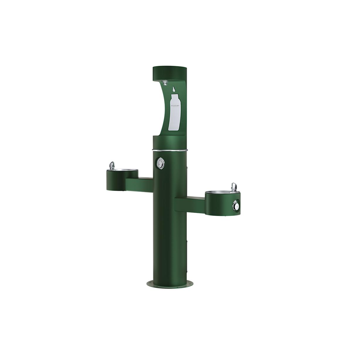 Elkay Outdoor ezH2O Tri-Level Upper Bottle Filling Station, Non-Filtered and Non-Refrigerated, Freeze Resistant, Evergreen