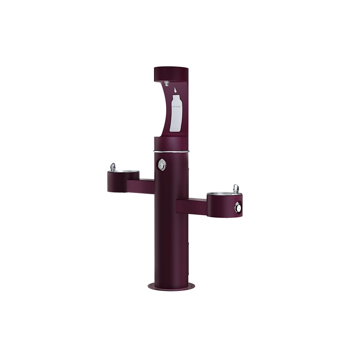 Elkay Outdoor ezH2O Upper Bottle Filling Station Tri-Level Pedestal, Non-Filtered, Non-Refrigerated, Purple