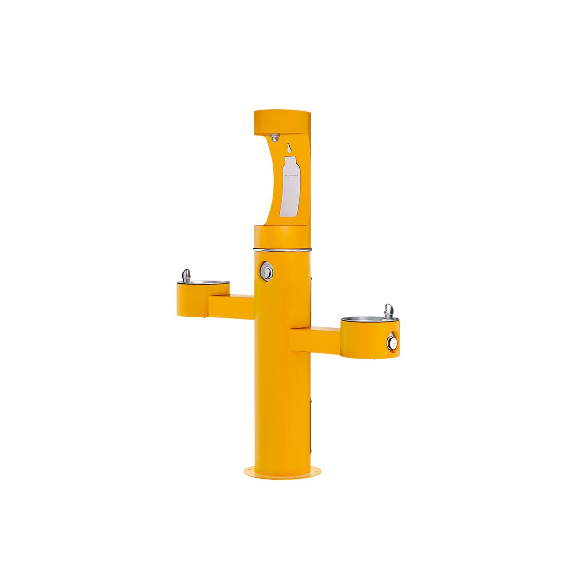 Elkay Outdoor ezH2O Tri-Level Upper Bottle Filling Station - Non-Filtered, Non-Refrigerated, Yellow