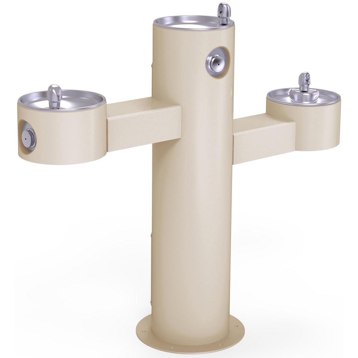Elkay Outdoor Fountain Tri-Level Pedestal Non-Filtered, Non-Refrigerated Beige