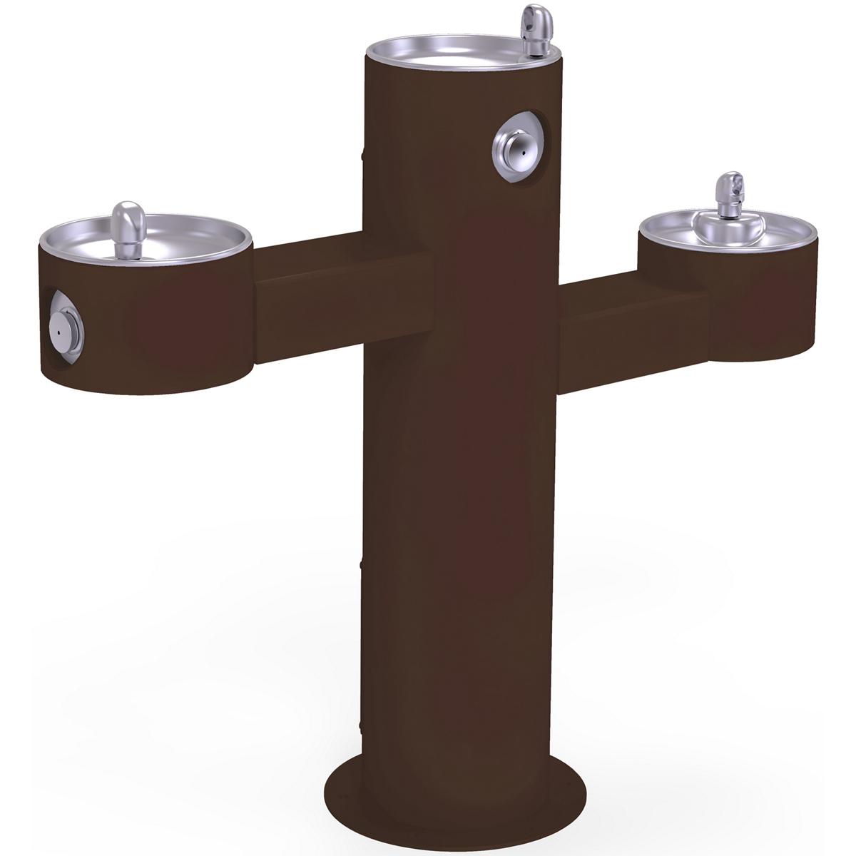 Elkay Outdoor Fountain Tri-Level Pedestal Non-Filtered, Non-Refrigerated Brown