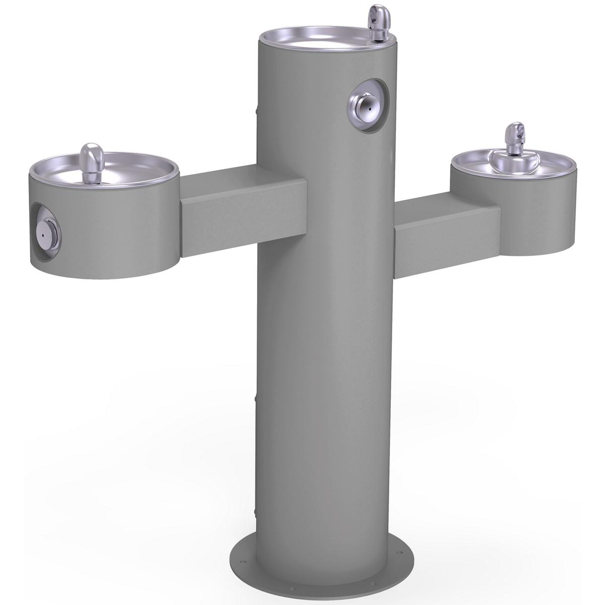 Elkay Outdoor Fountain Tri-Level Pedestal Non-Filtered, Non-Refrigerated Gray