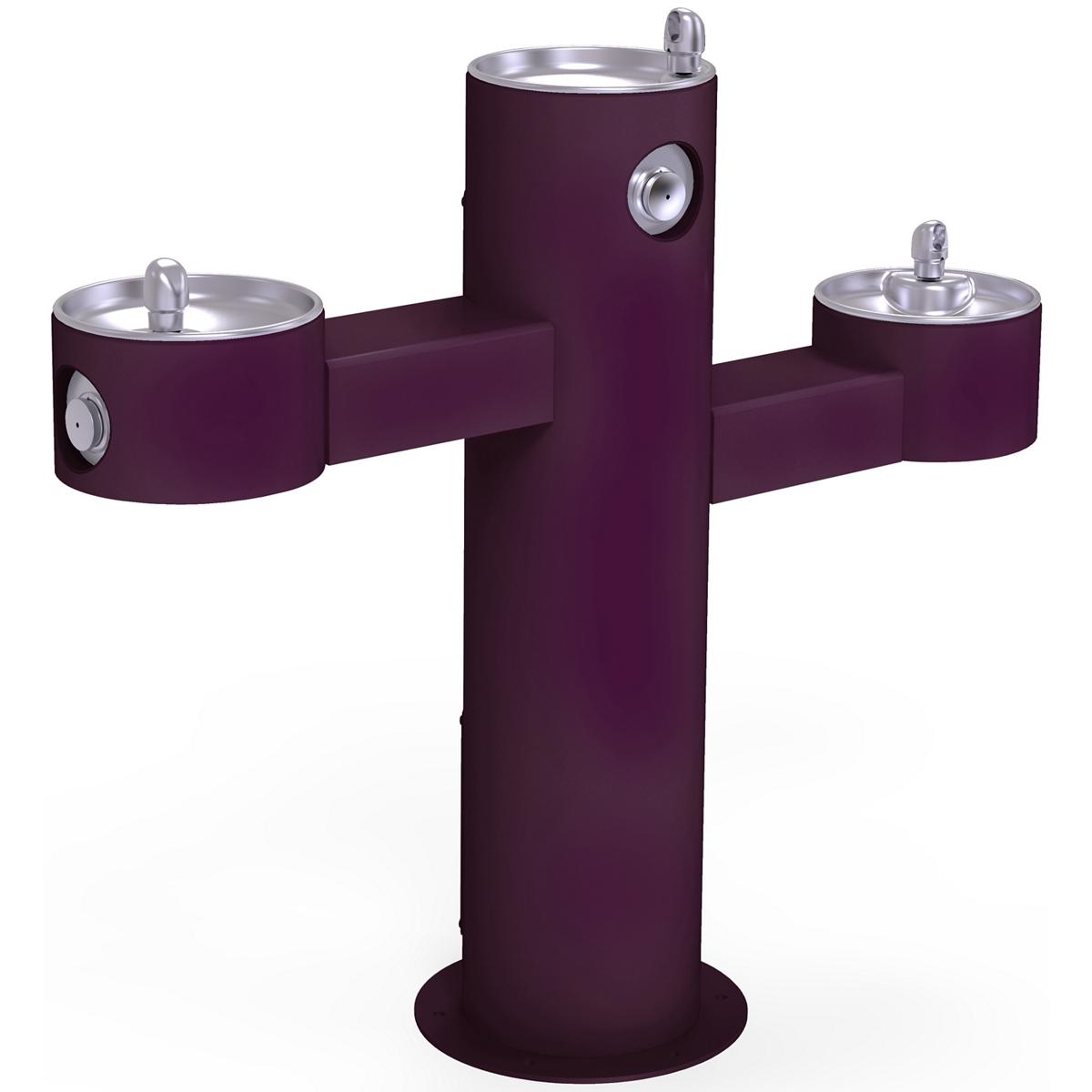 Elkay Outdoor Fountain Tri-Level Pedestal Non-Filtered, Non-Refrigerated Purple