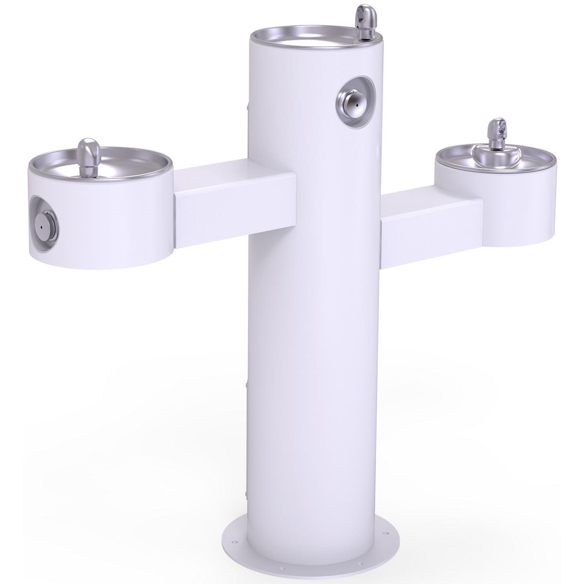 Elkay Outdoor Fountain Tri-Level Pedestal Non-Filtered, Non-Refrigerated - White