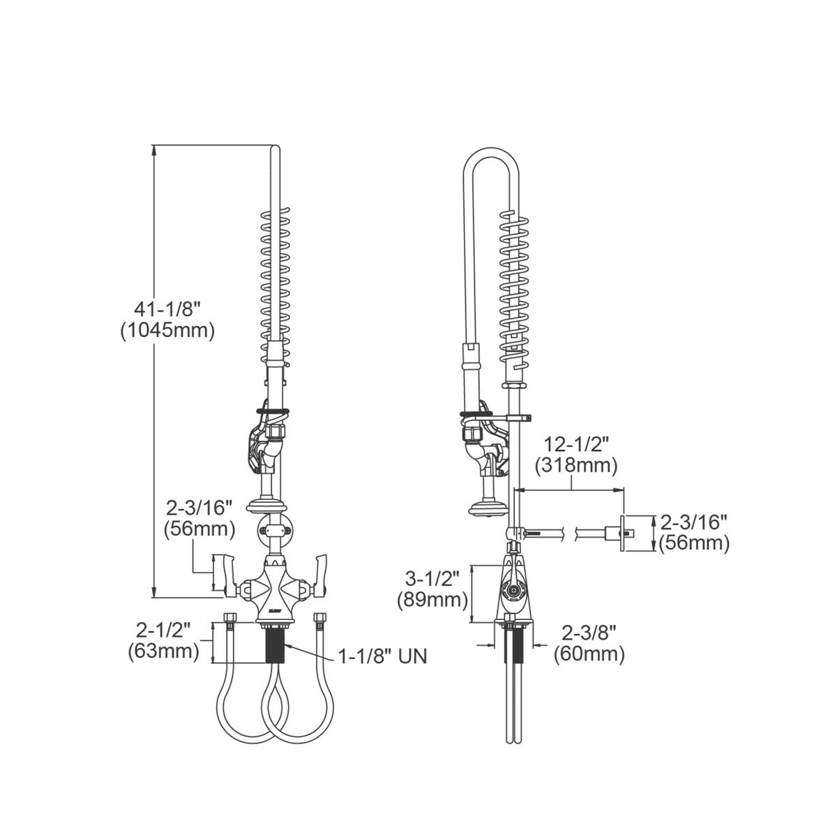 Elkay Single Hole Concealed Deck Mount Faucet with 44in Flexible Hose and 1.2 GPM Spray Head