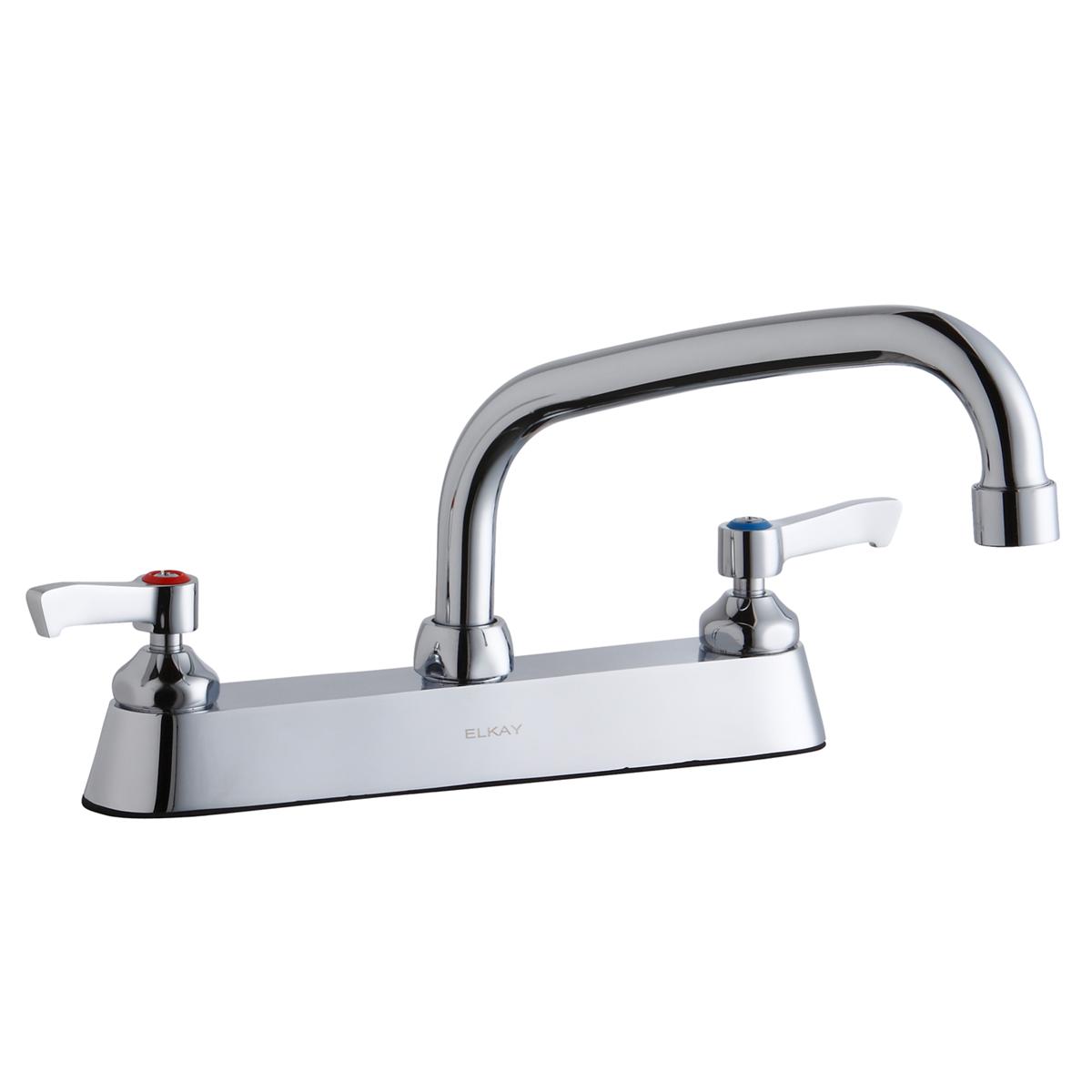 Elkay 8" Centerset Faucet with 8" Arc Spout and 2" Lever Handles, Chrome