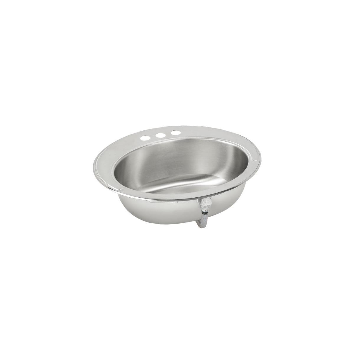 Elkay Asana 19-5/8" x 16-11/16" x 6" Stainless Steel CS3-Hole Single Bowl Drop-in Bathroom Sink