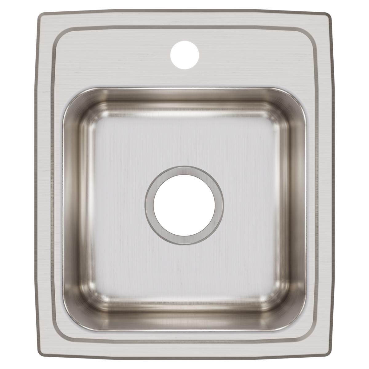 Elkay Lustertone Classic Stainless Steel 15" x 17-1/2" x 7-5/8", 1-Hole Single Bowl Drop-in Bar Sink