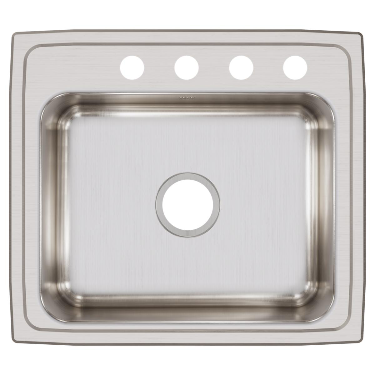 Elkay Lustertone Classic Stainless Steel 22" x 19-1/2" x 7-5/8", 4-Hole Single Bowl Drop-in Sink