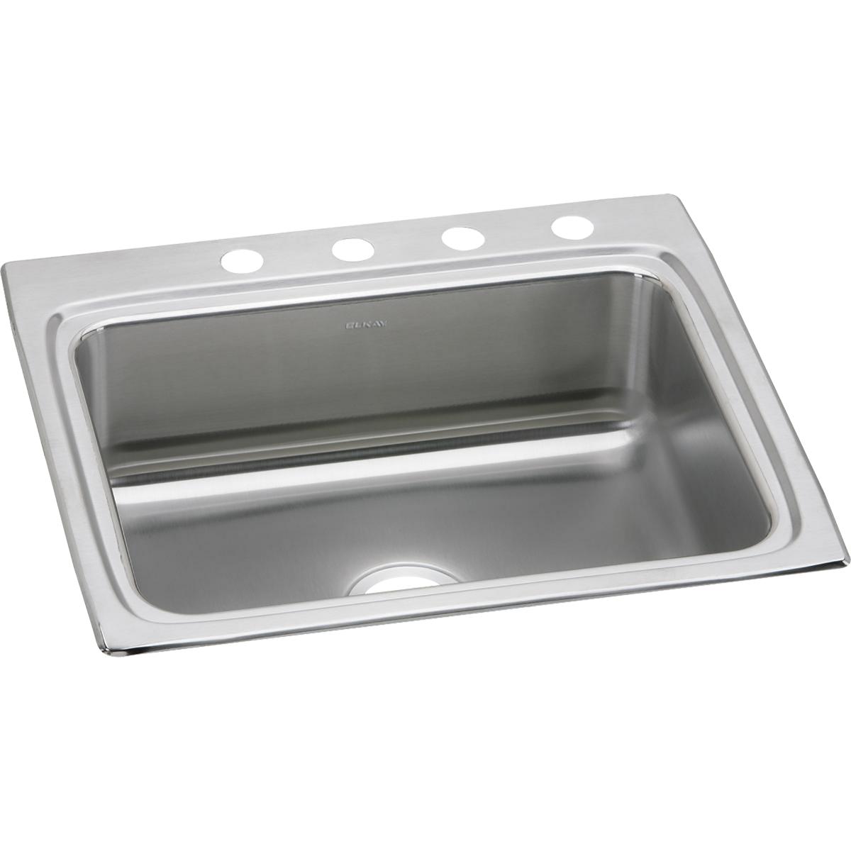 Elkay Lustertone Classic Stainless Steel 25" x 22" x 8-1/8", 4-Hole Single Bowl Drop-in Sink