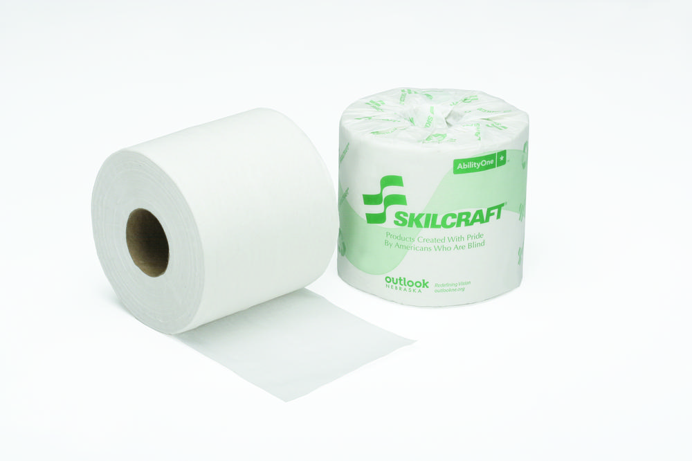 Ability One Toilet Tissue - 2-Ply - 4 x 4 - 550 sheets per Roll, 80 rolls/CS