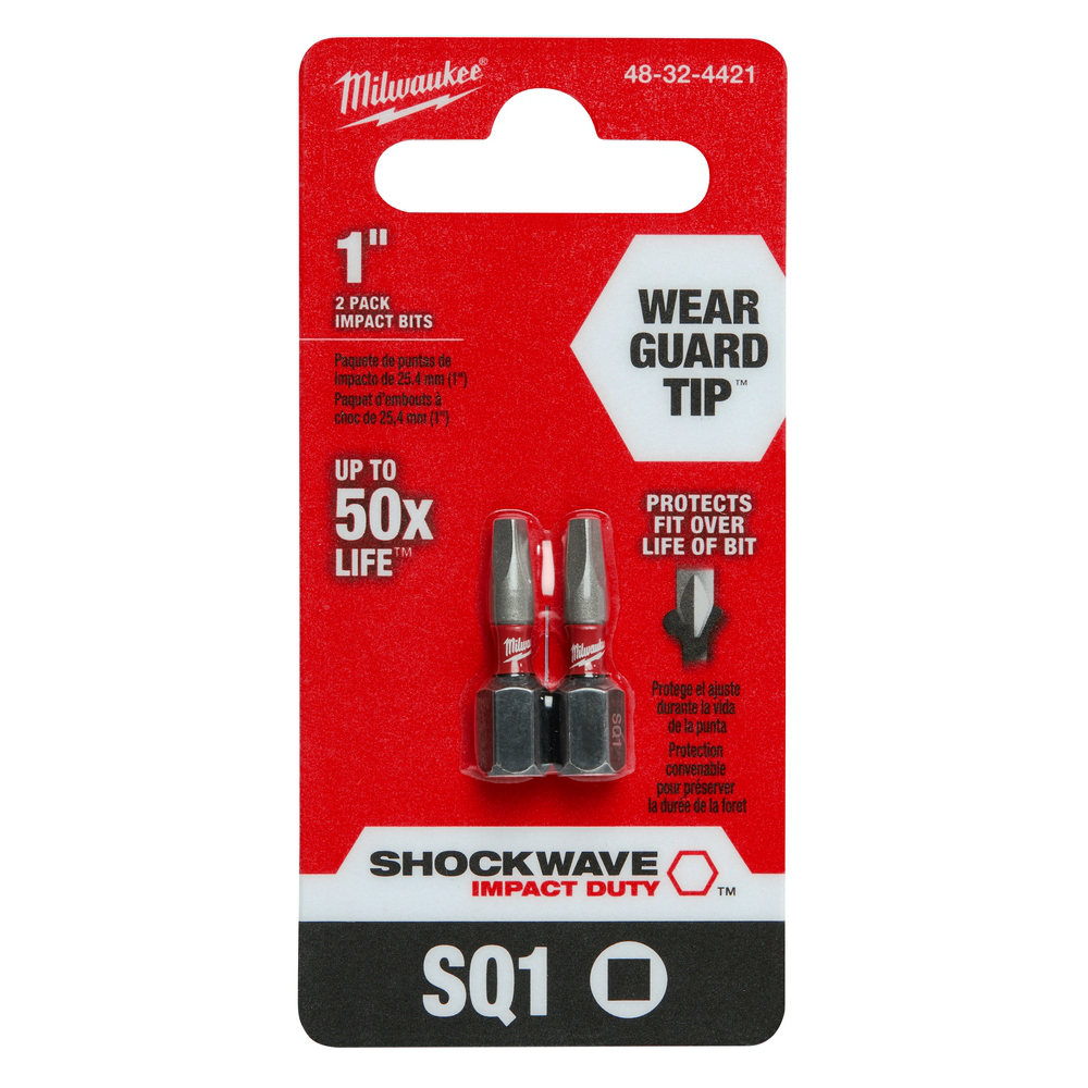 2PK 1" #1 SQ Insert Bit