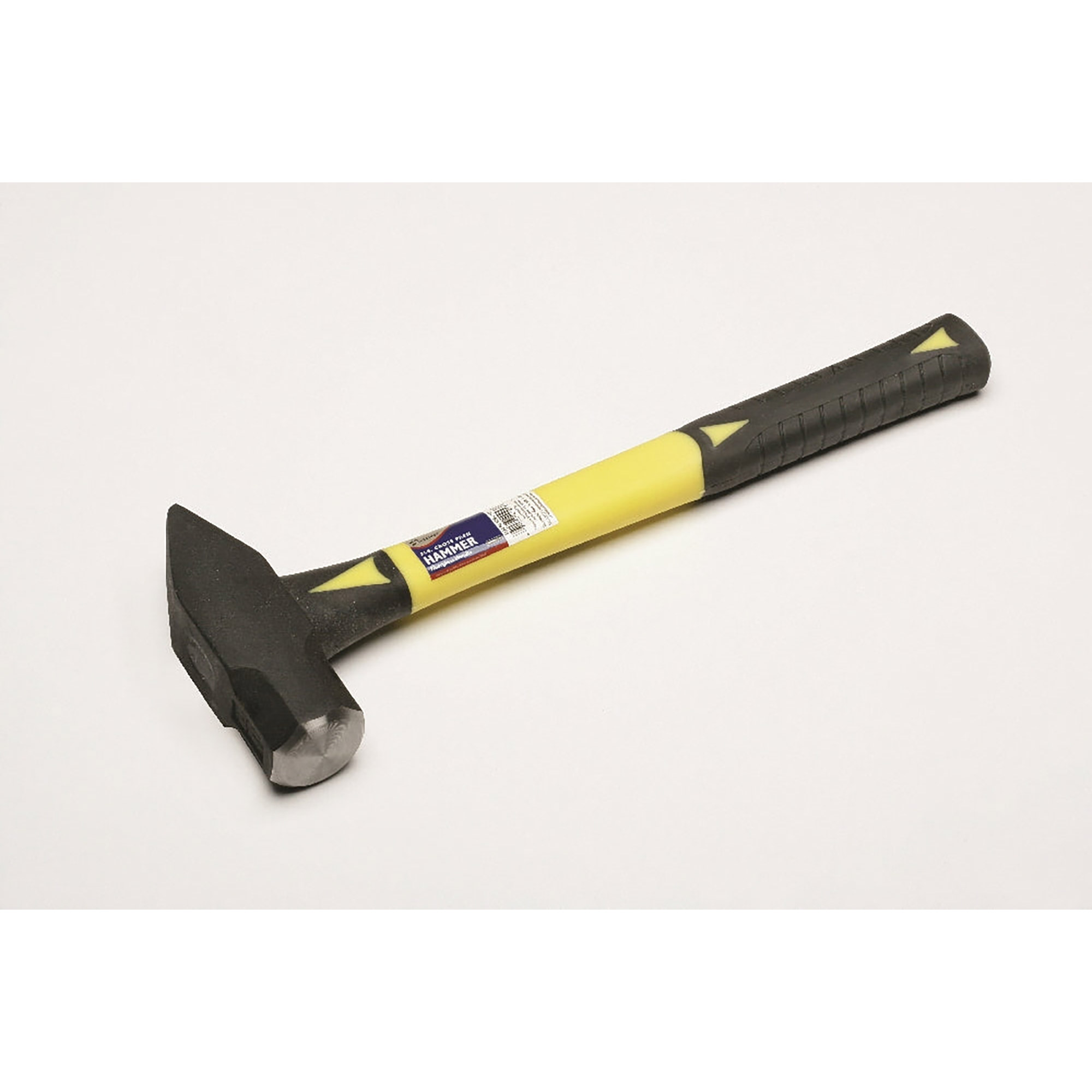 Hammer - 3 lb, Cross-Peen, 15" Fiberglass Handle, Cushioned Grip - Each