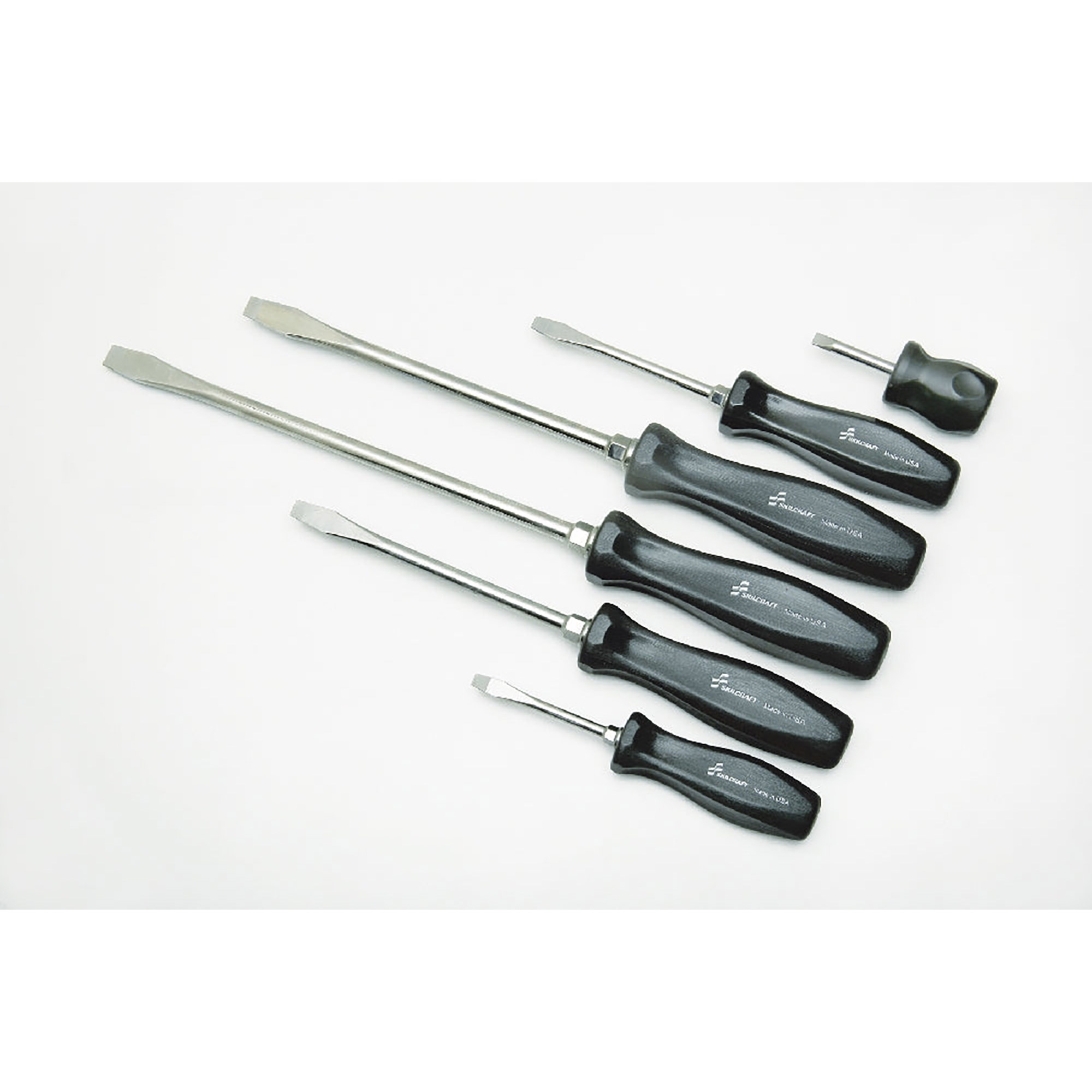 Screwdriver, Set, 3/16 - 3/8w Slotted Tip, Premium Grade, 6PC