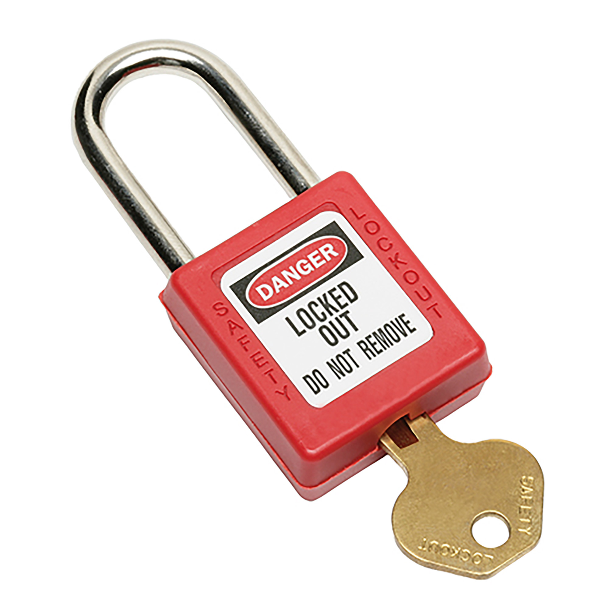 Padlock, Safety, Lockout/Tagout, 1-1/2" Shackle, Red, EA - Each