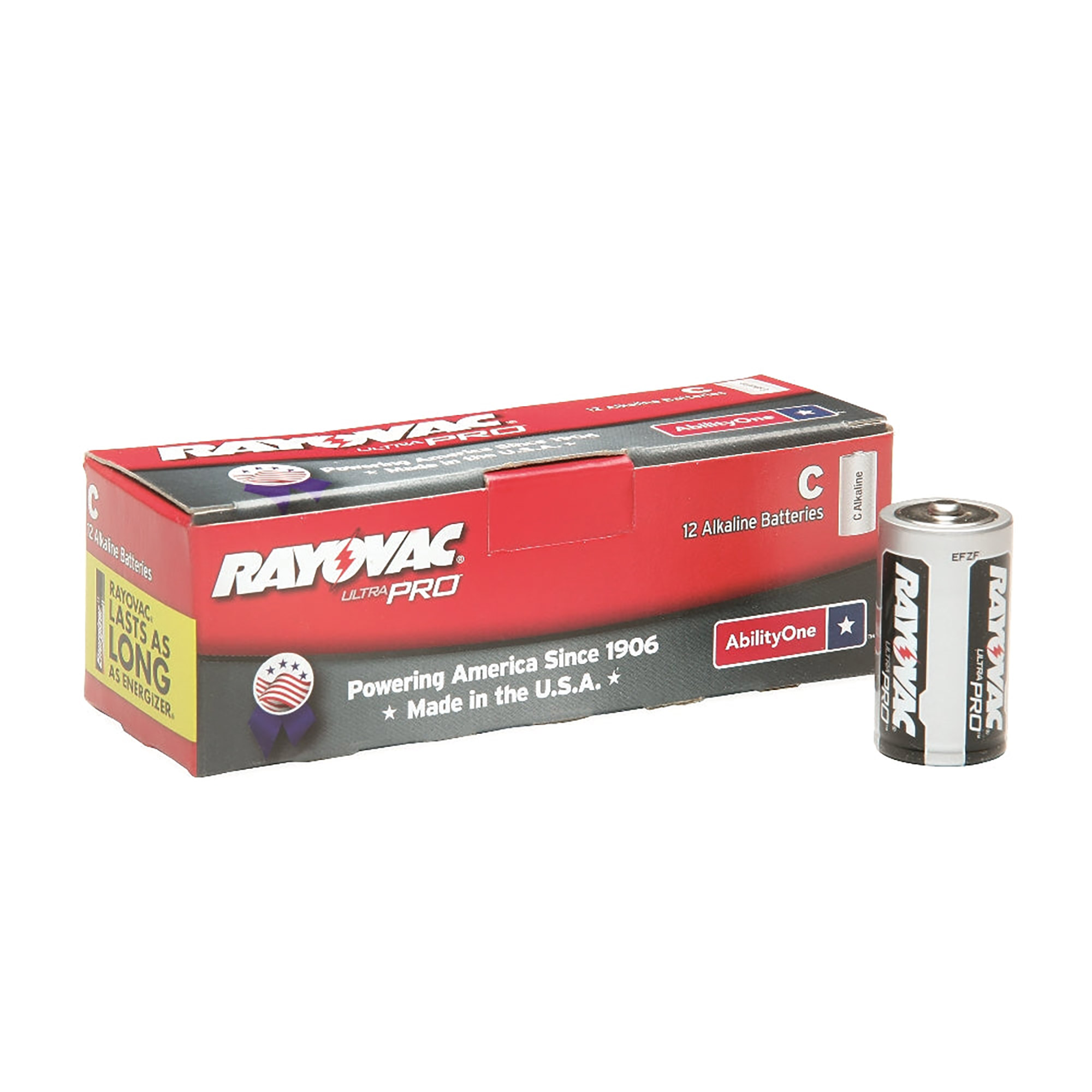 Battery, Non-Rechargeable, C, 1.5V, Alkaline, Neda 14A, 12/PK