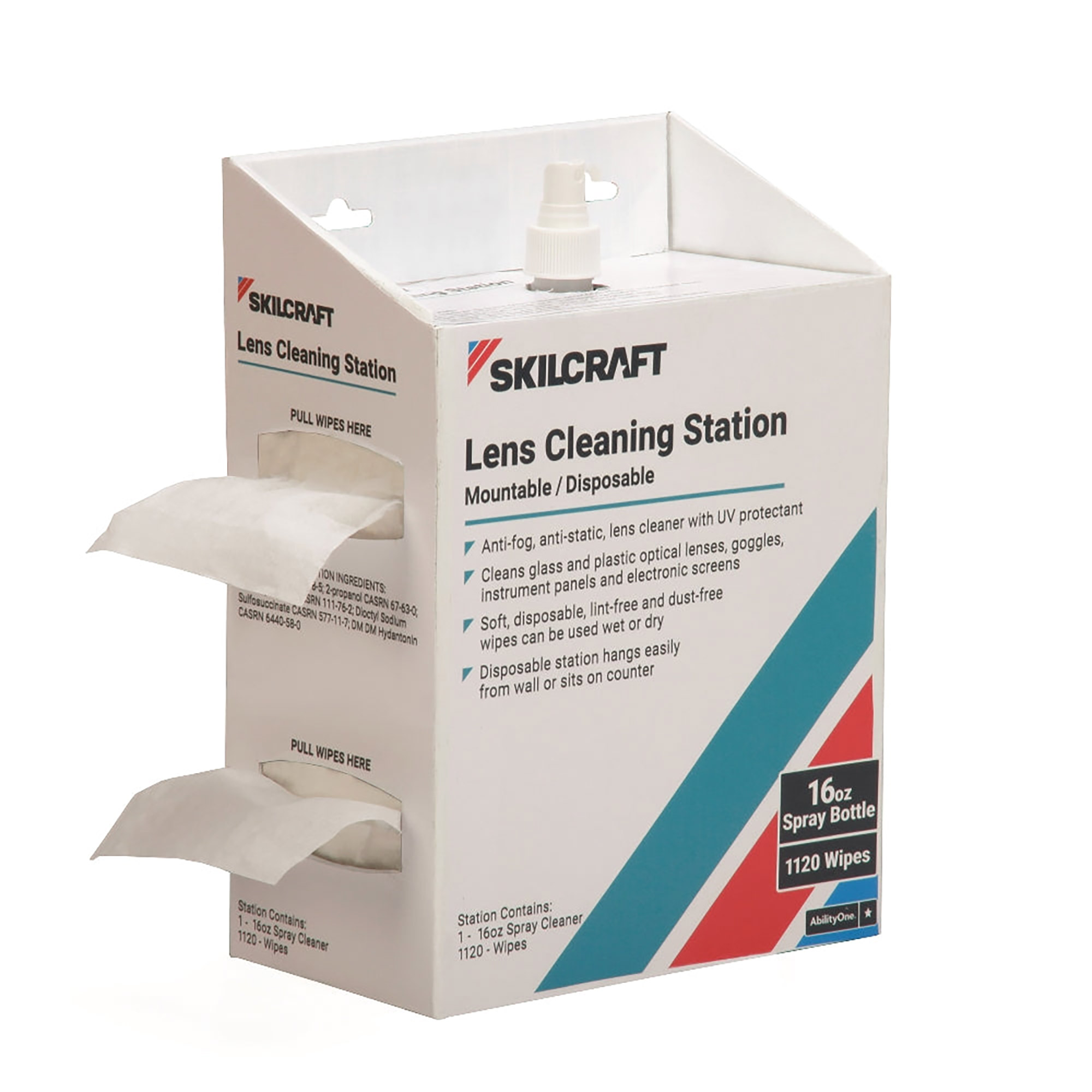 Lens Cleaning Station, Disposable, 16 Oz. Spray Bottle Cleaner - 4/BX