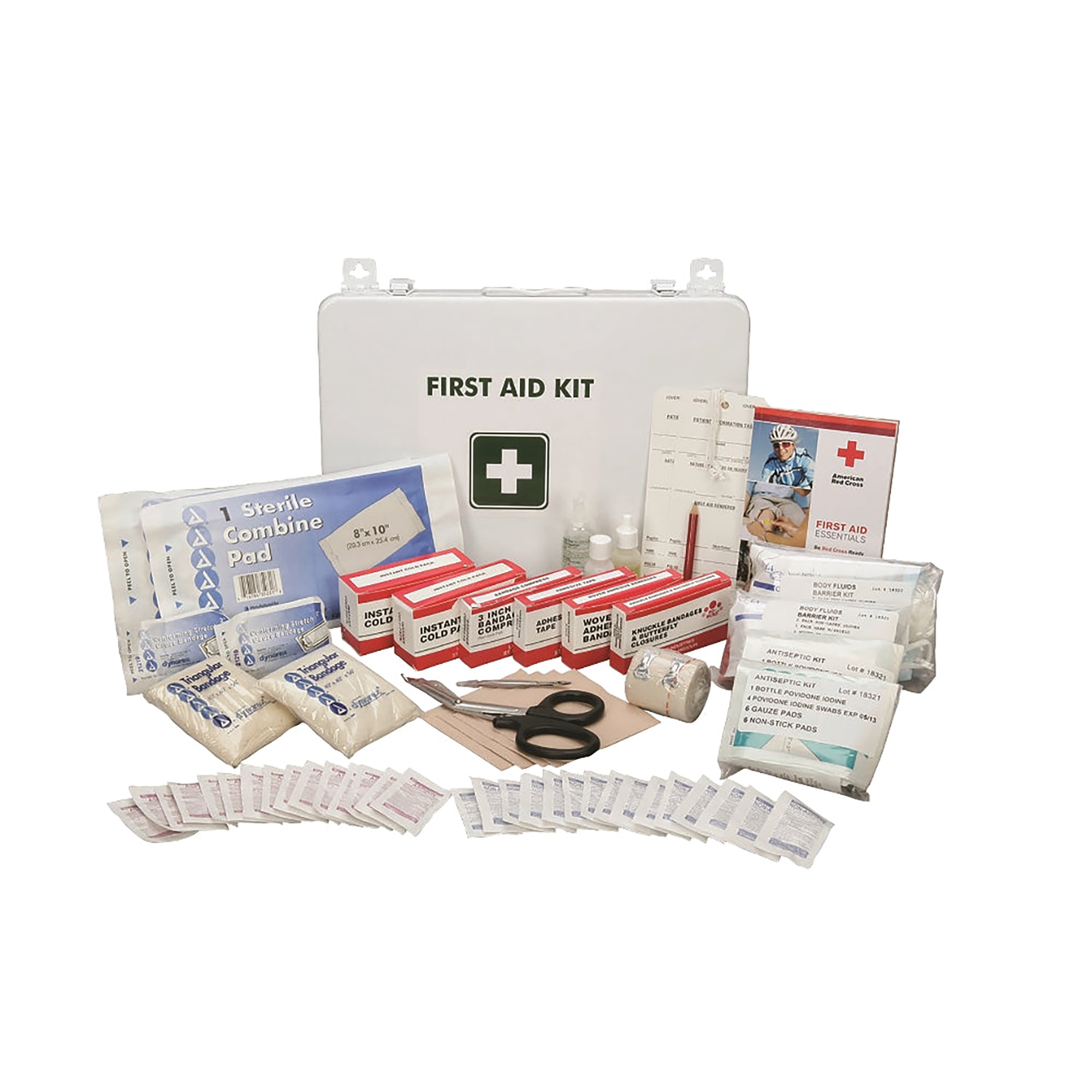 Kit, First Aid, Industrial/Construction Use, Metal Box, 10" x 14-1/2" x 2-3/4" - Each