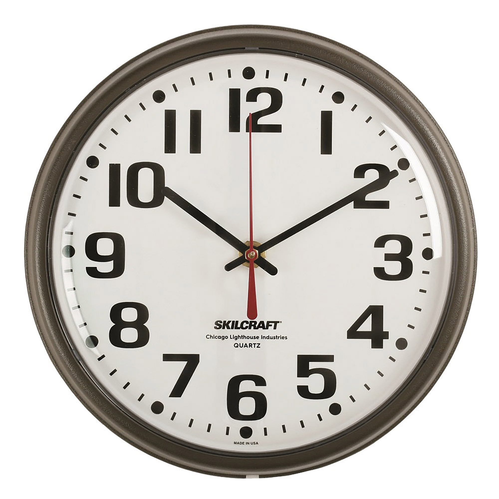 Clock, Wall, Electric, Slimline, Black, 9-1/4" Diameter - Each