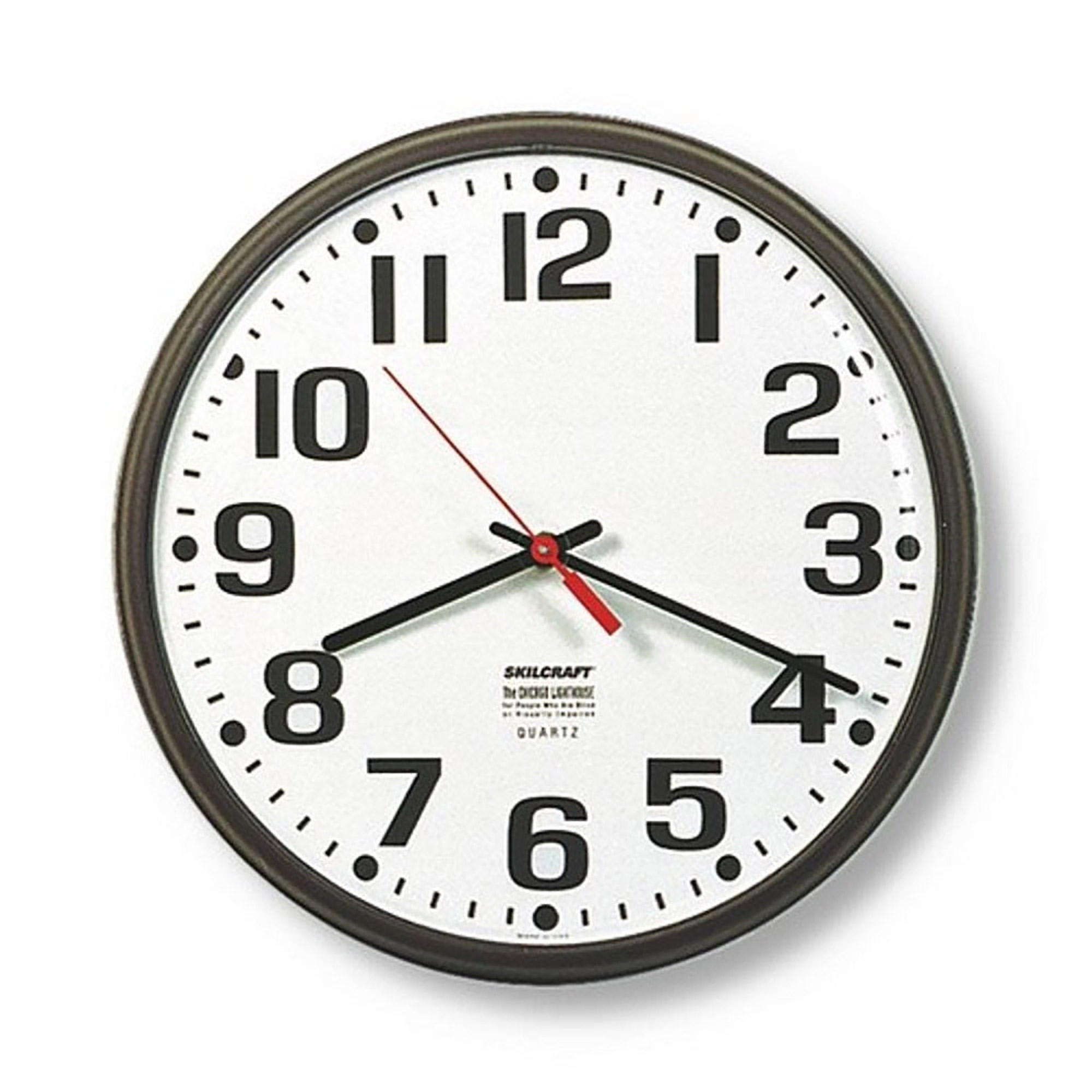 Clock, Wall, Electric, Slimline, Black, 12-3/4" Diameter - Each