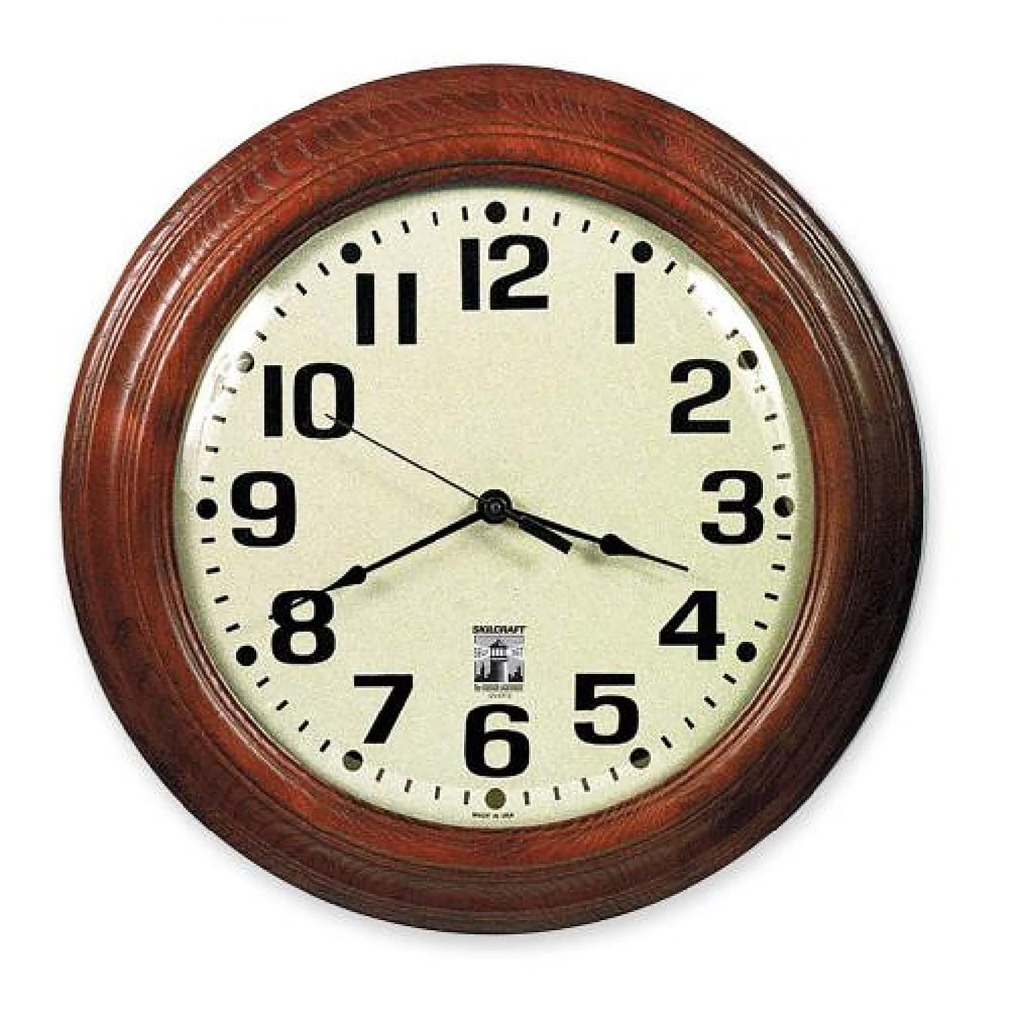 Clock, Wall, Self-Set, Mahogany, 16" Diameter Frame - Each