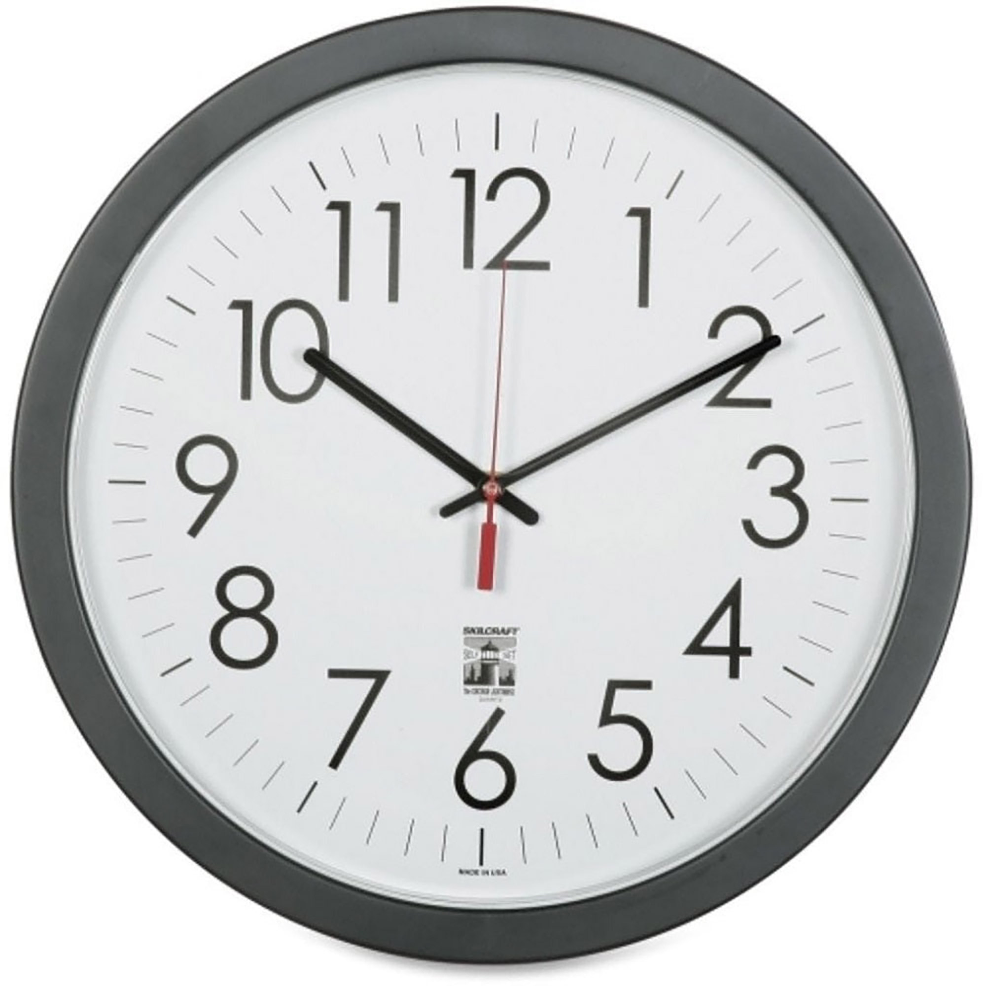 Clock, Wall, Self-Set, Black, 14.5" Diameter - Each