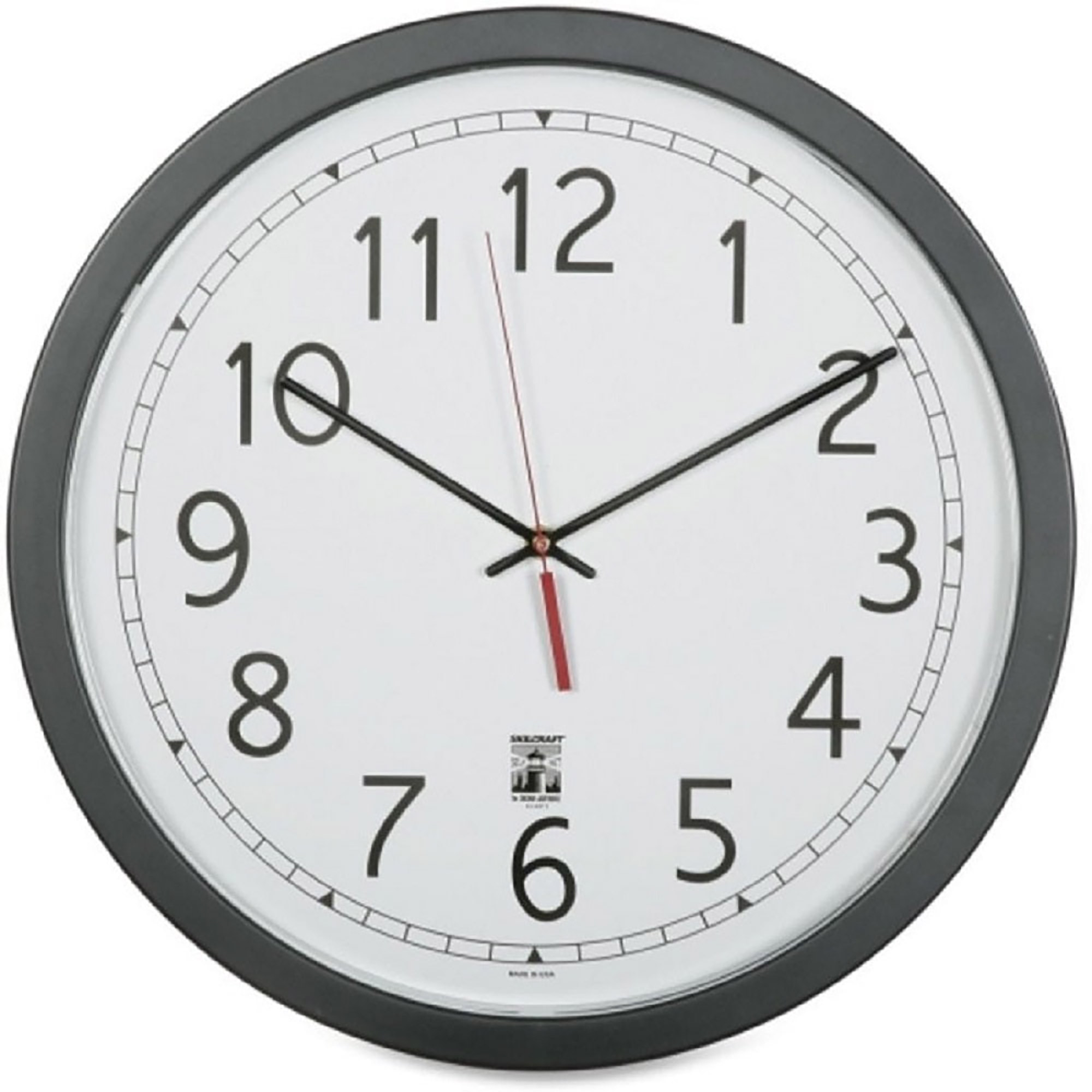 Clock, Wall, Self-Set, Black, 16.5" Diameter - Each
