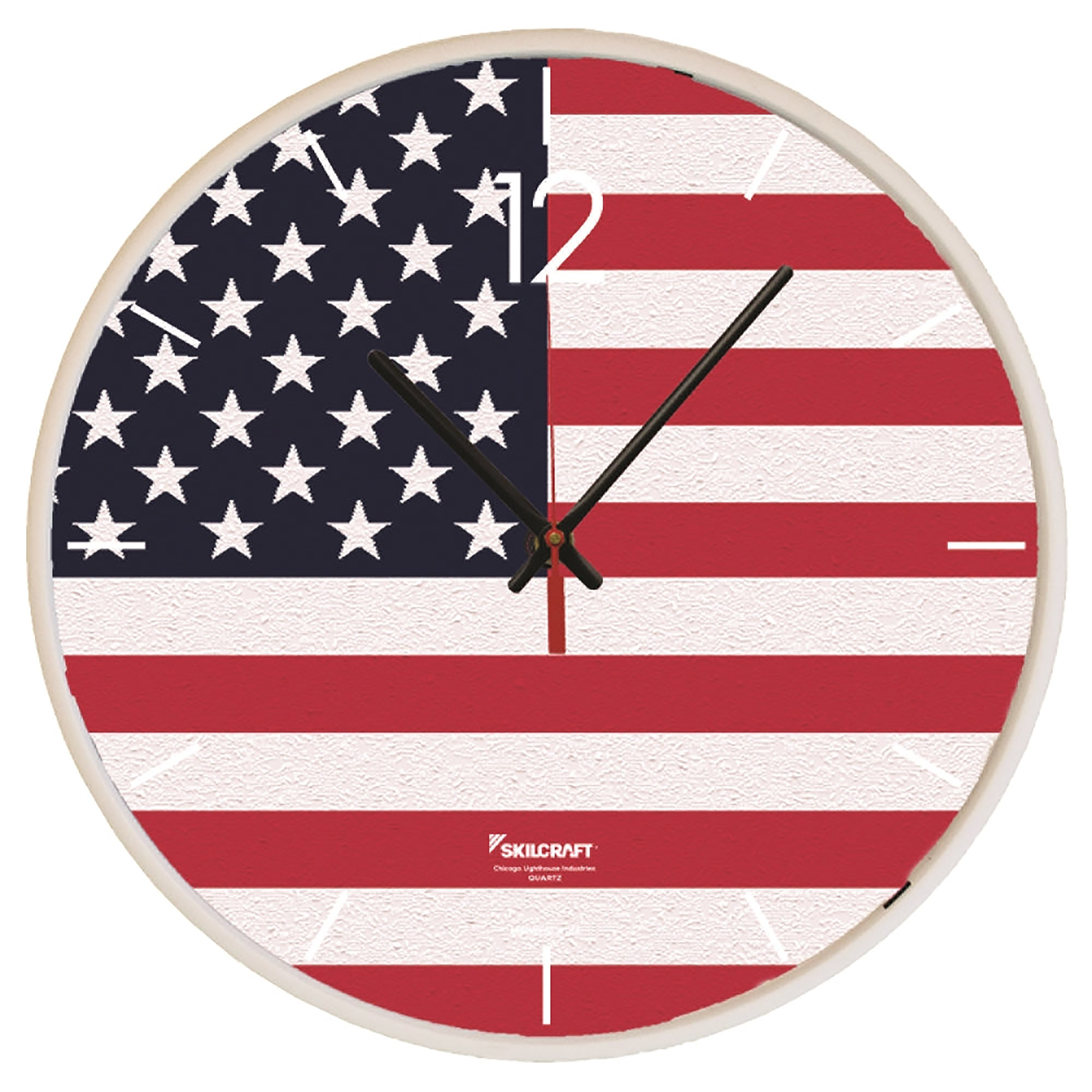 Clock, Wall, American Flag, Slimline Frame - Each