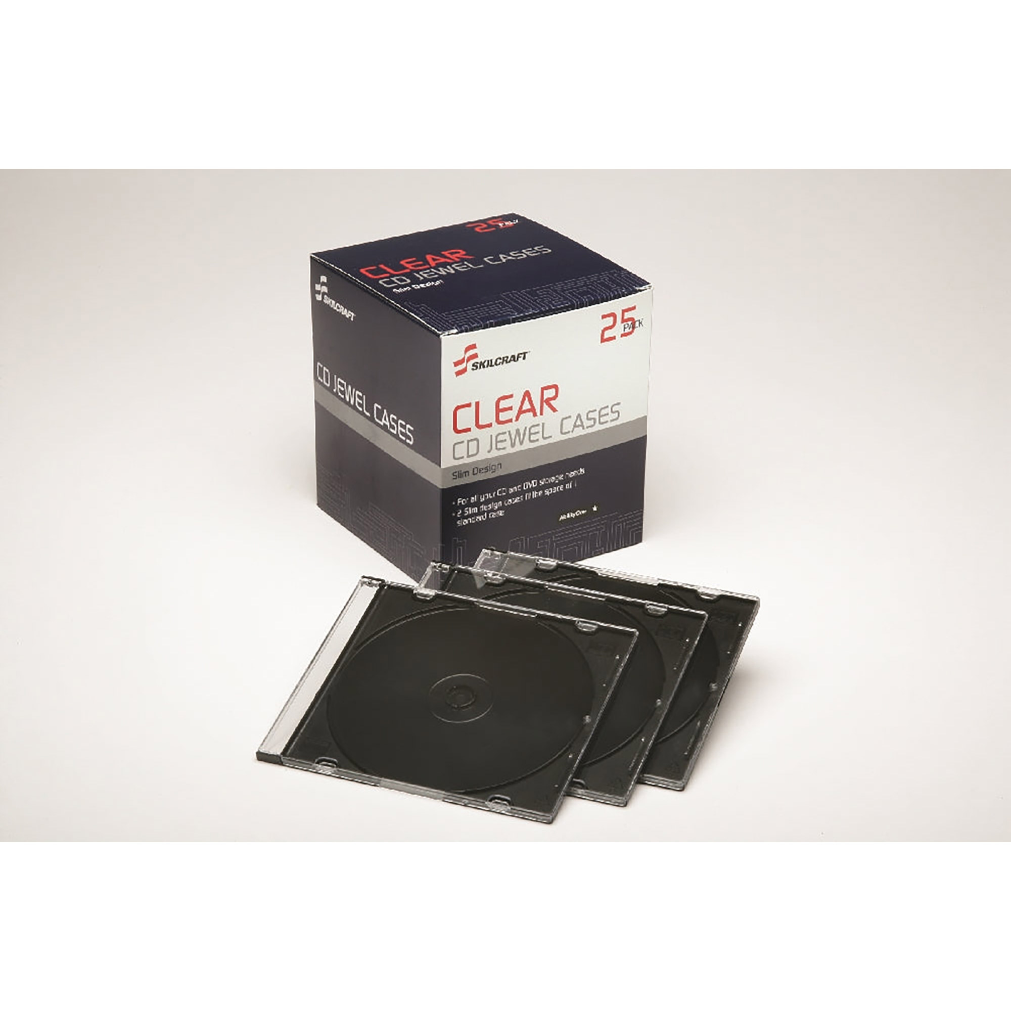 Cd/Dvd Case, Slim, Clear - 25/PK