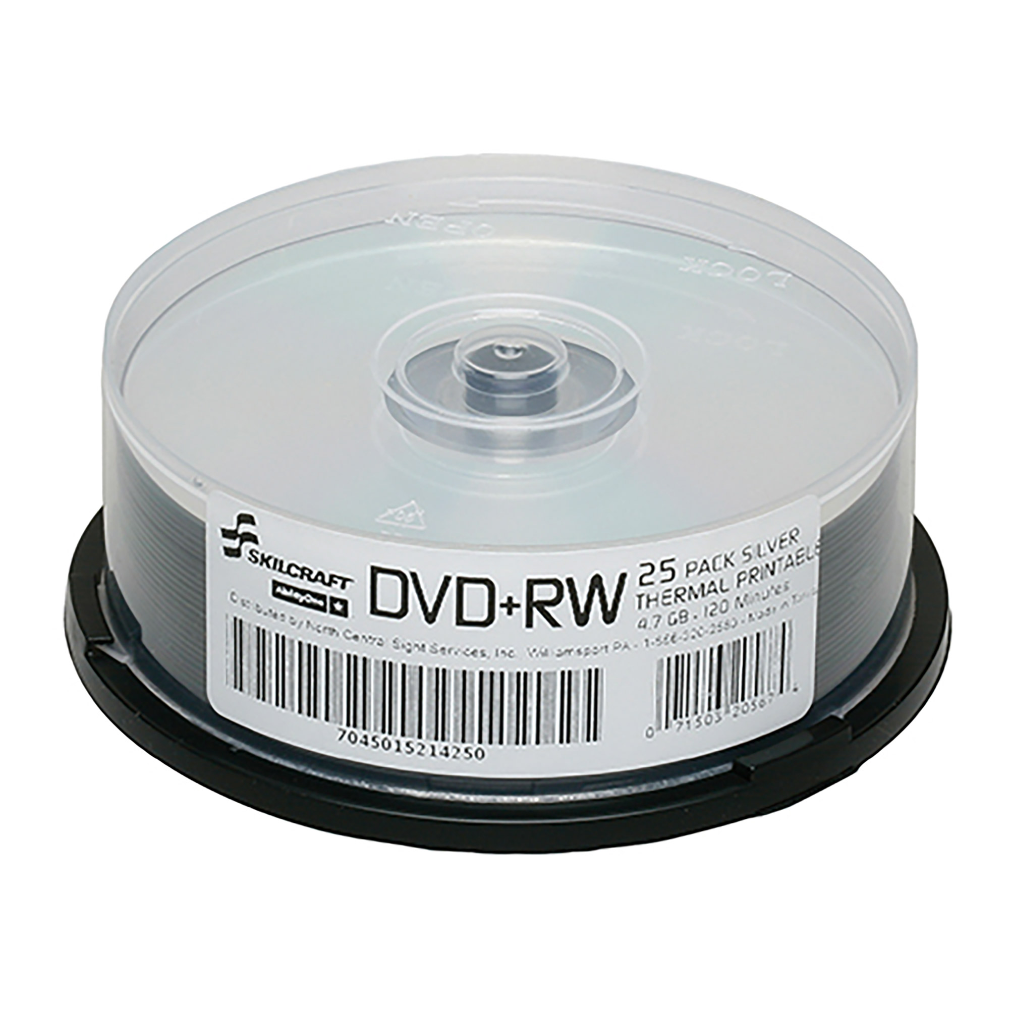 Digital Video Disc, + Recordable Rewritable, 25 DVDs On Spindle, Silver, 25/BX