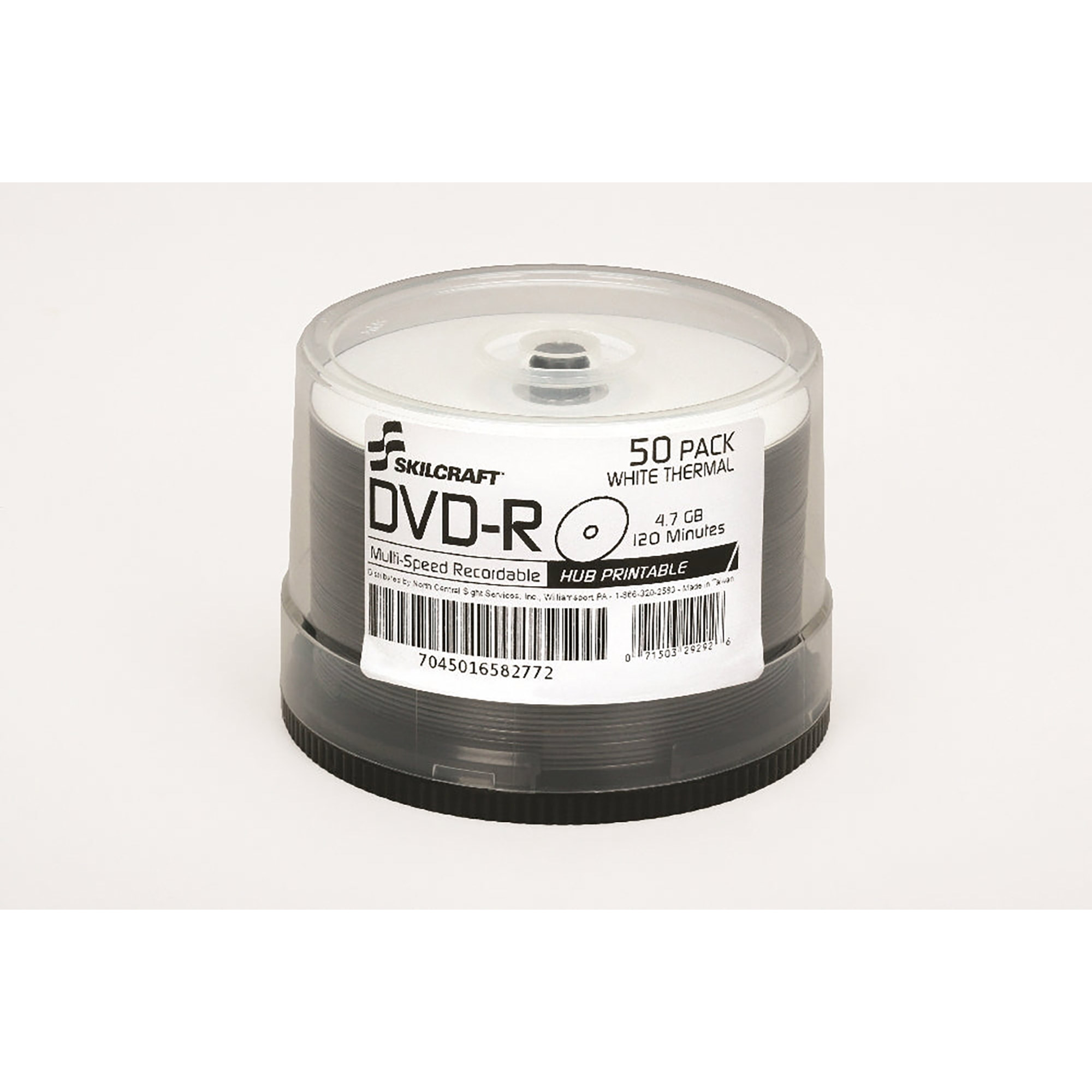 Blank Media Discs, Dvd-R, Laser Printable, White, 16X, 4.7Gb, 50 Pack Spindle