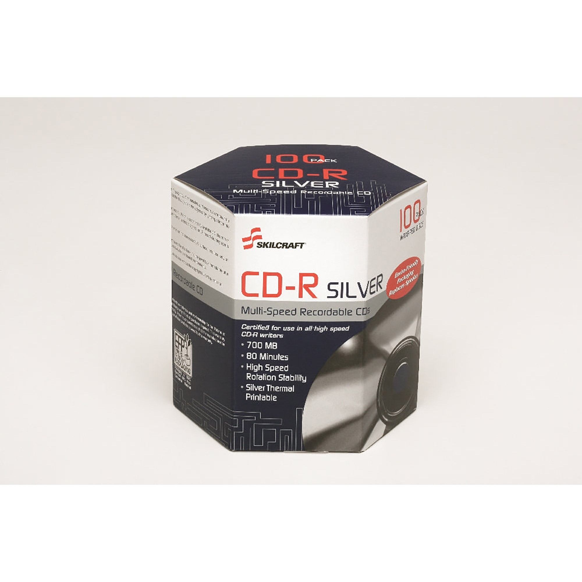 Blank Media Discs, Cd-R, 52X, 700Mb, 100 Pack Spindle
