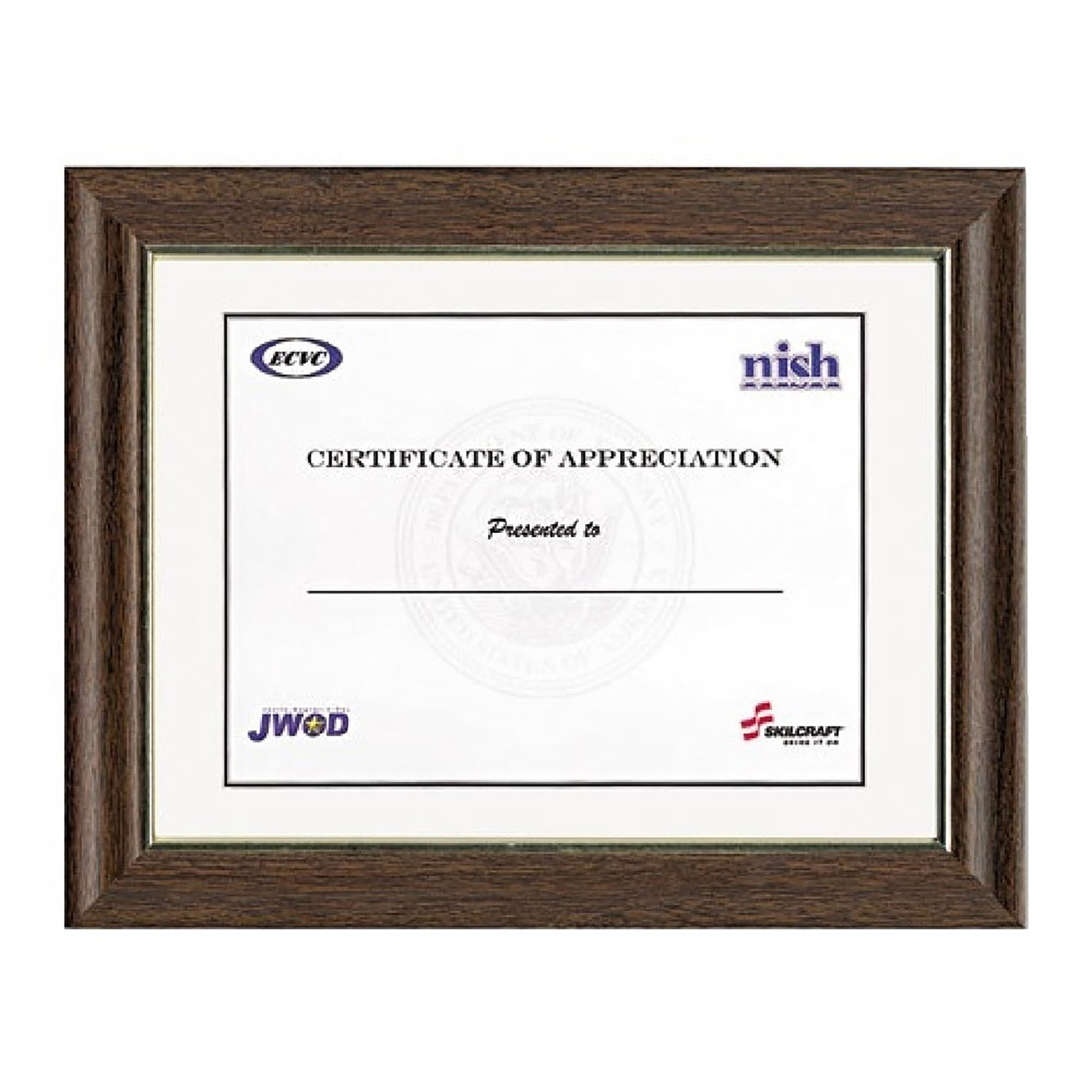 Frame, Style B, Paper Wrapped Hardwood Moulding, 11" x 14", Walnut - Each