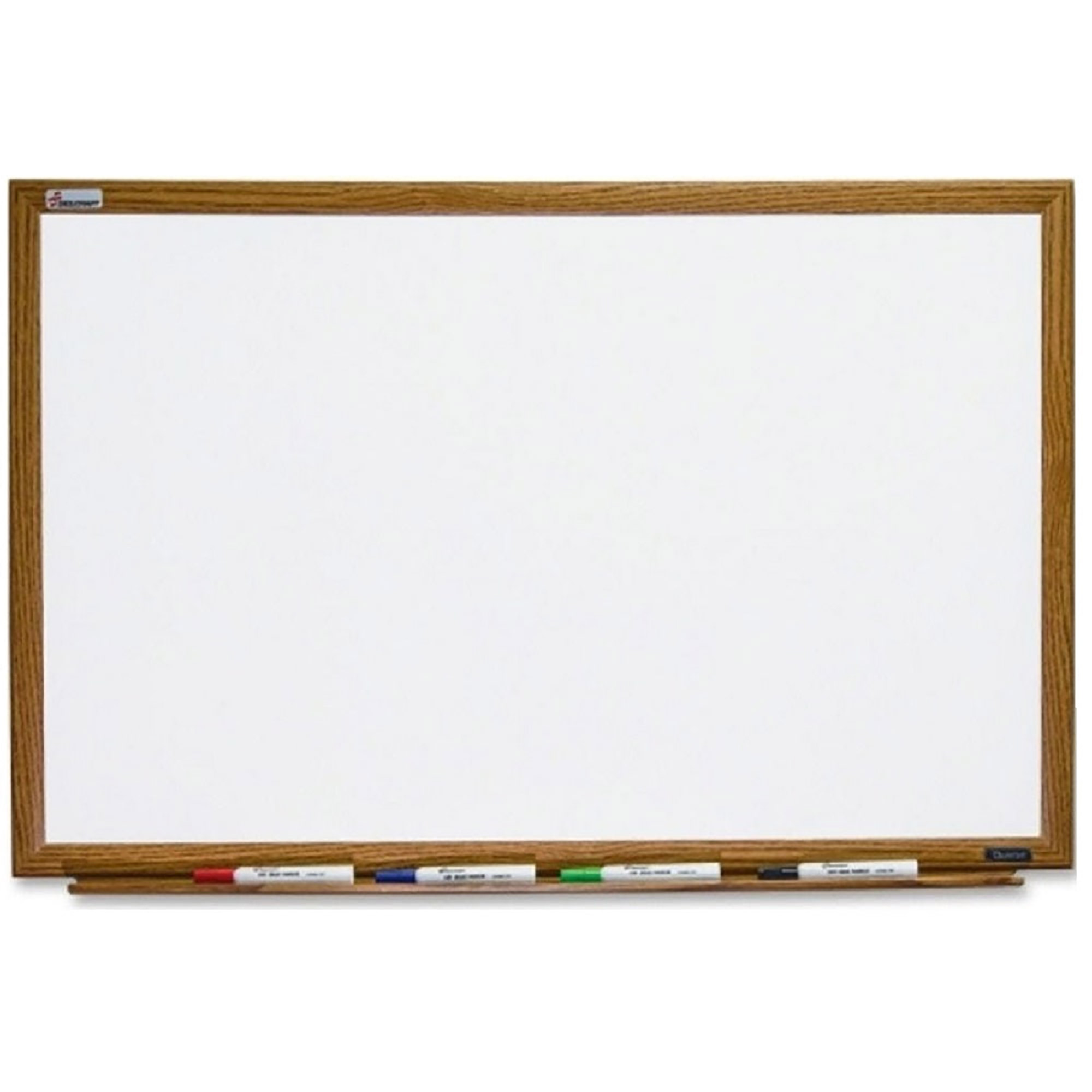 Dry Erase White Board, Magnetic Porcelain Surface, Oak Finish, 72" x 48" - Each